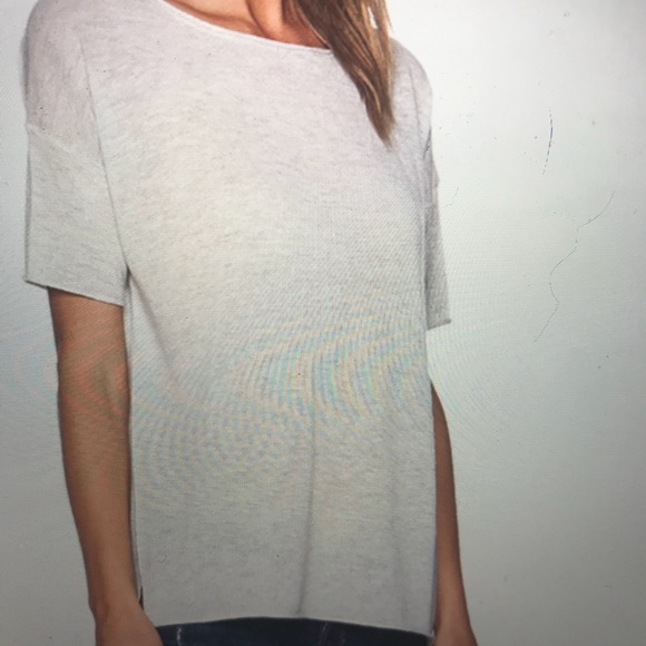 Cashmere 360 heather gray short sleeve sweater L